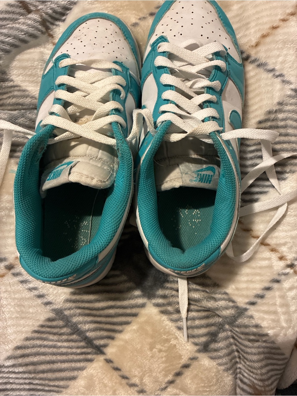 Nike Woman’s Turquoise and White Low-Top Sneakers